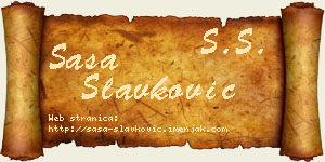 Saša Slavković vizit kartica